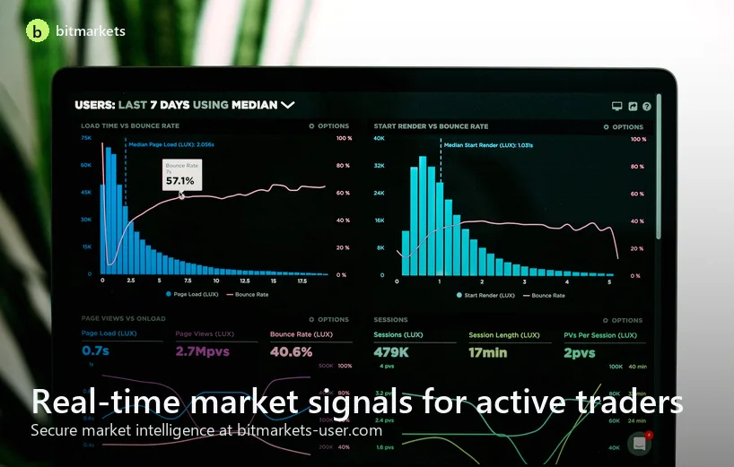 Person analyzing financial data on multiple monitors, representing banking operations